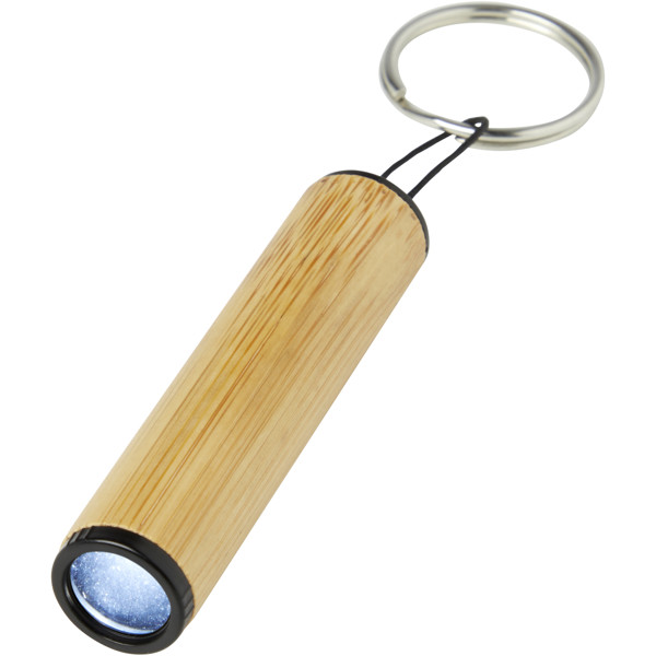 Cane bamboo key ring with light