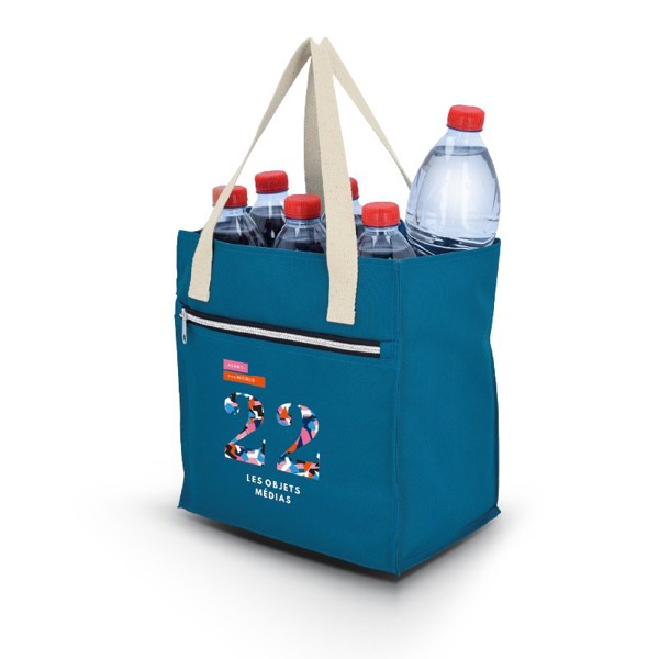 SAC SHOPPING 6 BOUTEILLES - Gris