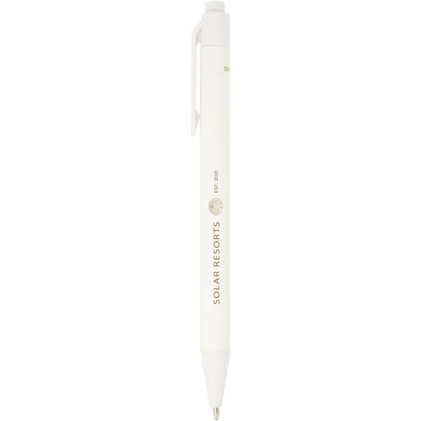 Caneta esferográfica monocromática em papel reciclado com acabamento mate "Chartik" (tinta preta) - Branco