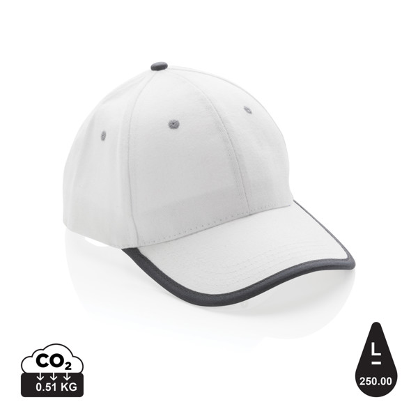 Impact AWARE™ Brushed rcotton 6 panel contrast cap 280gr - White