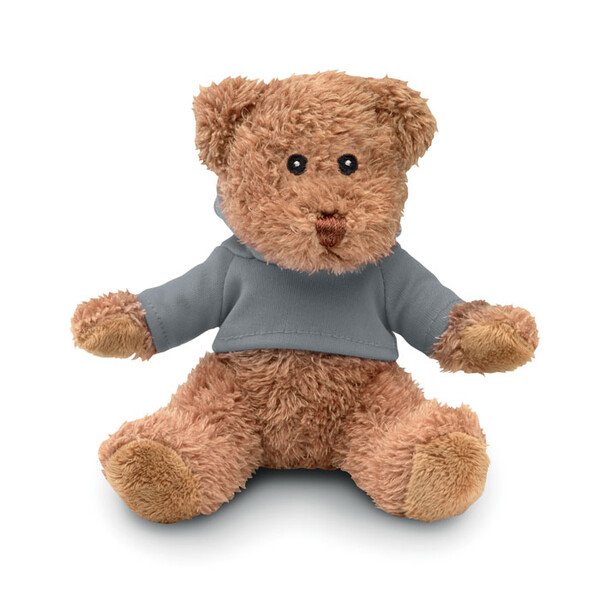 Teddy bear plus with hoodie Johnny - Grey