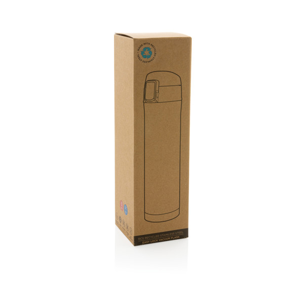 Termoska Easy lock z RCS recyklované oceli - Stříbrná