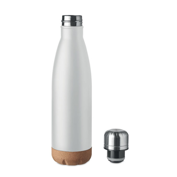 Double wall bottle 600 ml Aspen Cork - White