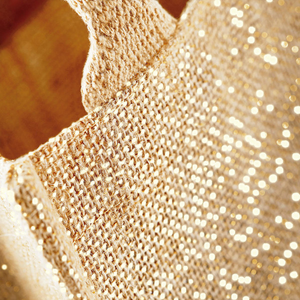 Shimmer Jute Mini Gift Bag - Natural / Gold / ONE SIZE