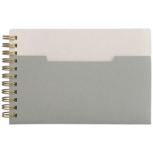 Lino FSC Paper Spiral Binding Horizontal Pocket Notebook - A6 - Grey / Silkscreen