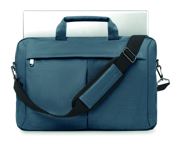 Laptop bag in 2 tone 360d Stockholm - Blue