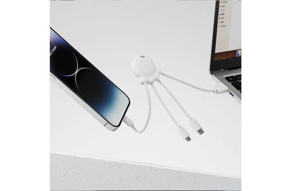 Xoopar Eco polnilni kabel, reciklirana plastika, RPET - Bela