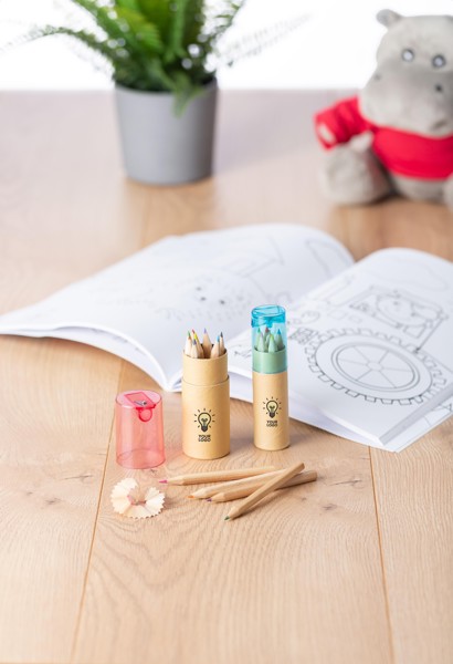 Kleurpotloden set Libbie | Gerecycled karton | 6 stuks - geel