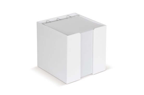 Bloc de papier 10x10x10cm dans une boîte cubique avec compartiments - Blanc