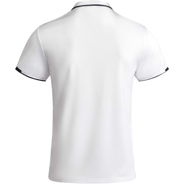 Tamil short sleeve kids sports polo - White / Solid Black / 4