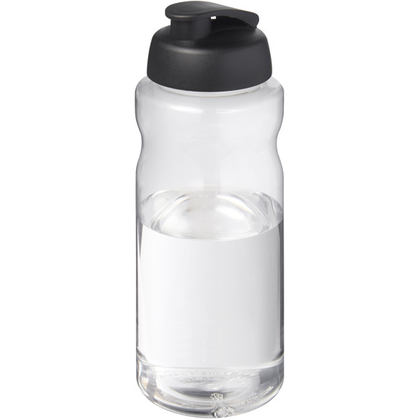 H2O Active® Big Base 1 l športová fľaša s odklápacím viečkom - Jednofarebná čierna