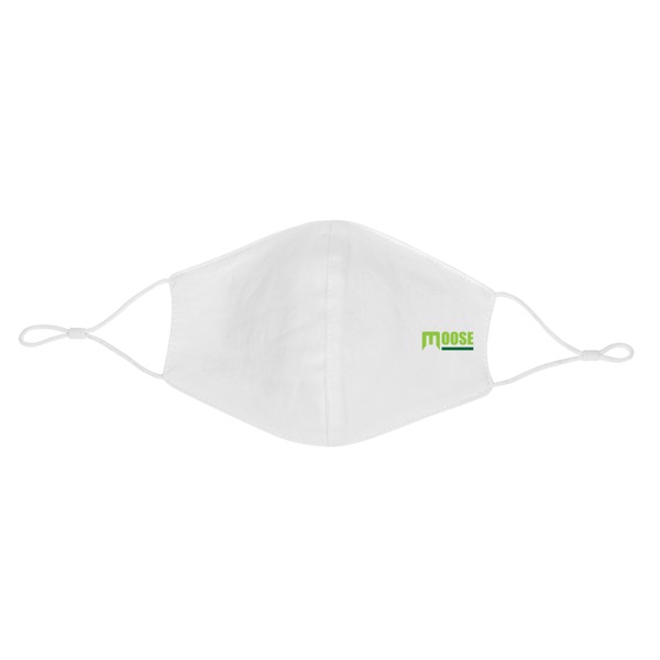 Reusable 2-ply cotton face mask - White