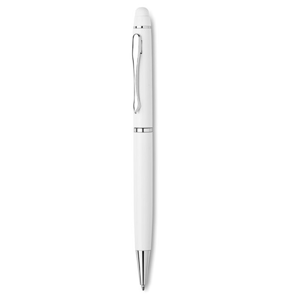 Stylo touch twist en aluminium Eduar - Blanc