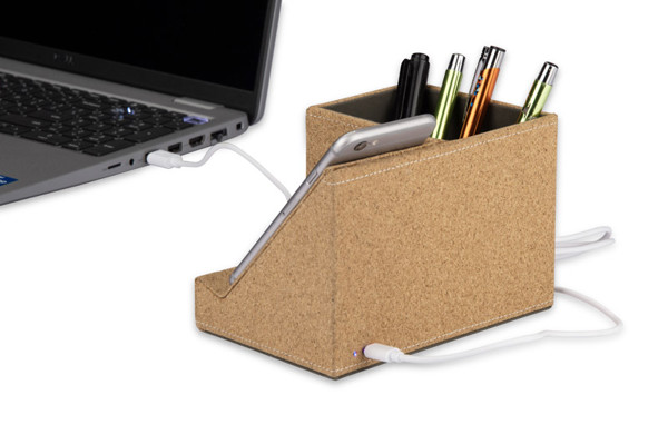 Desk organizer with inductive charger COVBI