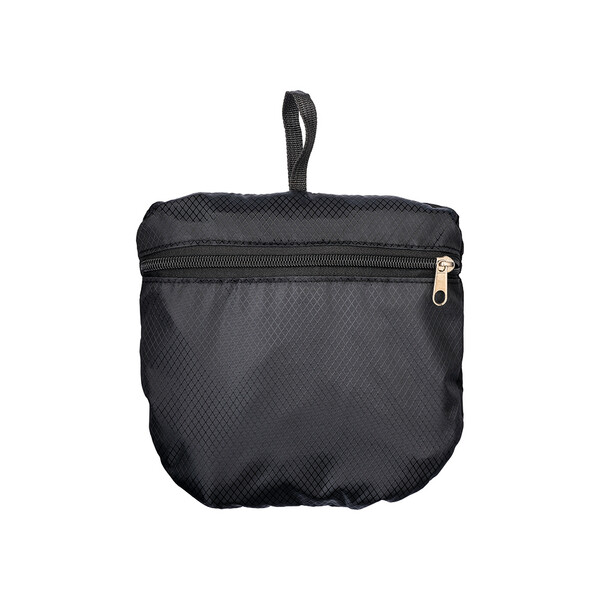 210D Ripstop Polyester Retractable Backpack With 4 Pockets Whome Two Mesh Side Pockets - Black