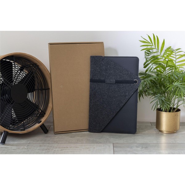 Recycled Felt & Apple Leather Laptop Sleeve 14" - Black