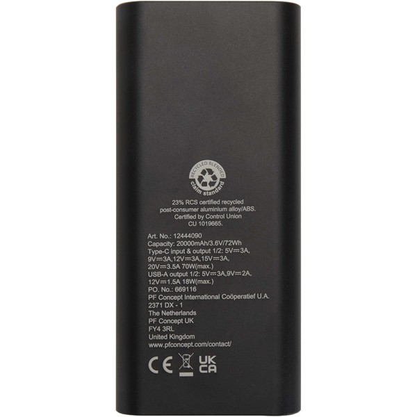 Acamar 70 W 20.000 mAh Laptop Powerbank aus recyceltem Aluminium