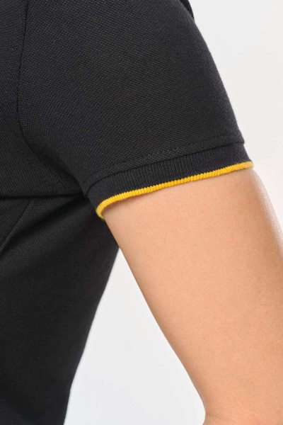Ladies' Short-Sleeved Contrasting Daytoday Polo Shirt - White / Navy / 2XL