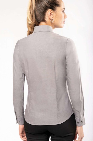 Ladies' Long-Sleeved Oxford Shirt - White / S