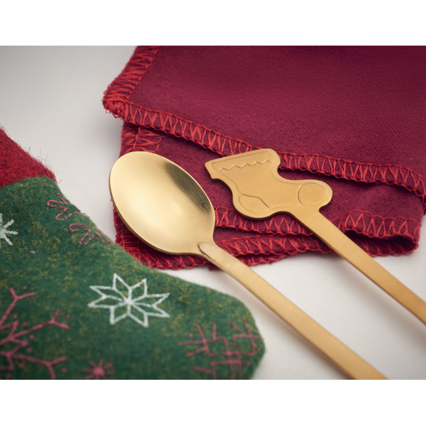 Christmas dessert cutlery set Hollyware