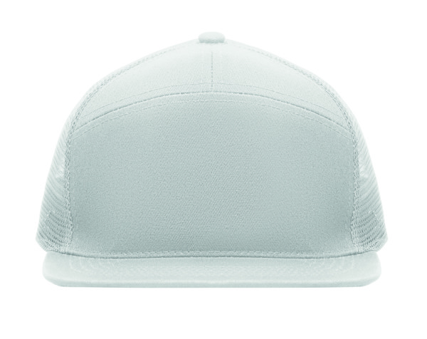 7 panel flat visor cap Bead - White