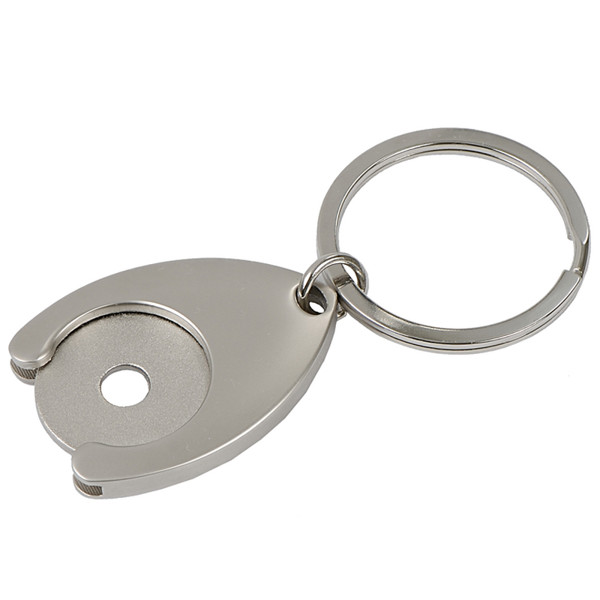 Disc token metal keyring
