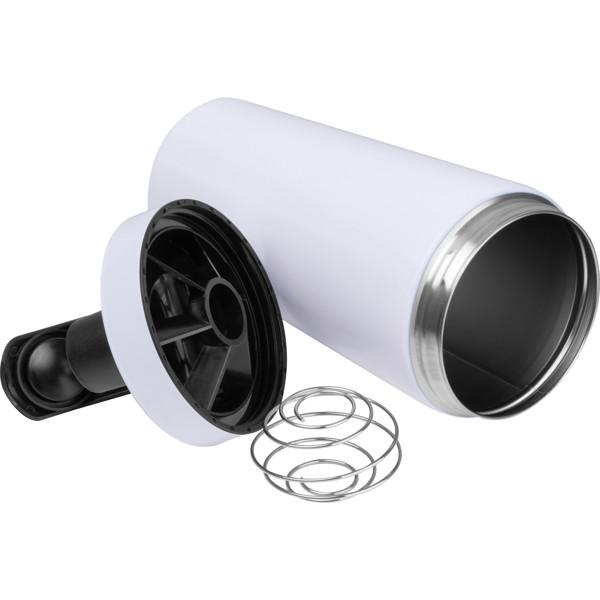 Protein shaker – 750 ml recycled stainless steel LILY - White