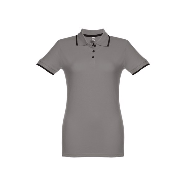 THC ROME WOMEN. Polo bicolor para senhora - Cinzento / S