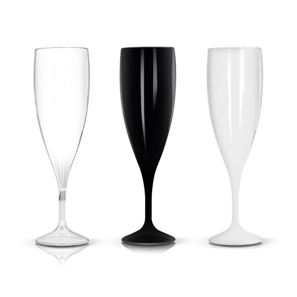 FLUTE A CHAMPAGNE EN PLASTIQUE REUTILISABLE TRITAN® 14 cl RAS BORD - Blanc opaque