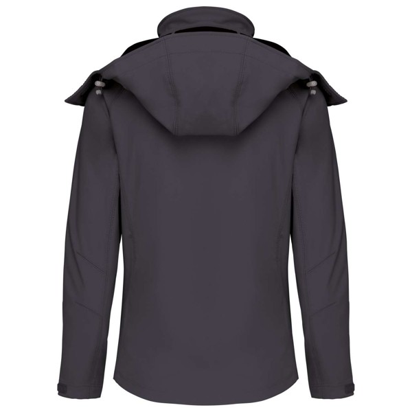 Ladies' Detachable Hooded Softshell Jacket - Titanium / XL
