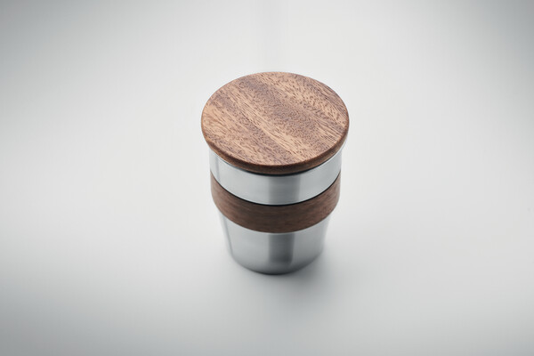 Kubek z pojedynczą ścianką 350 Walnut - Matt Silver
