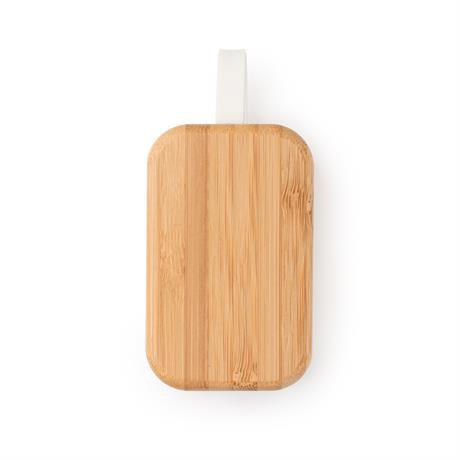 Personalized wireless earphones with bamboo charging case