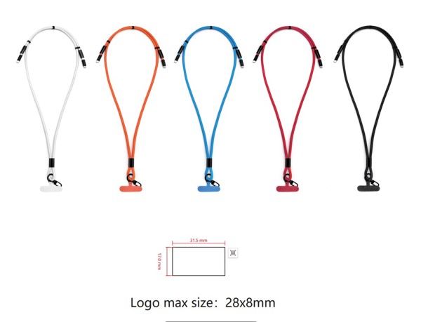 Rychlonabíjecí datový kabel s lanyardem UC062 - WHITE