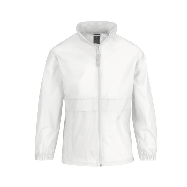 Corta-Vento B&C Sirocco Kids - Nylon Tafetta Impermeável - Branco / 12_14