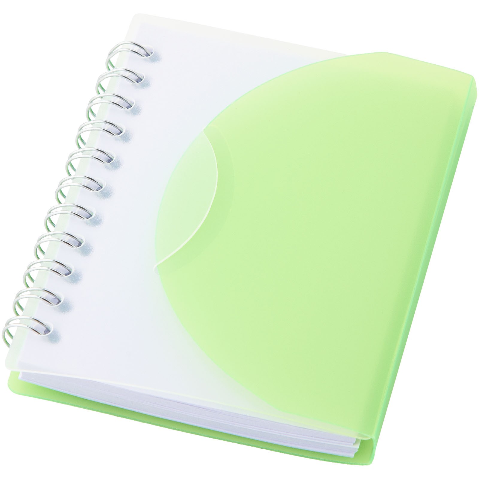 Post A7 spiral notebook with blank pages - Green / Transparent