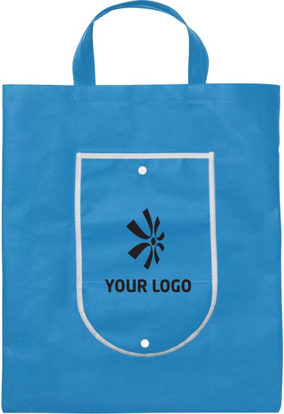 Nonwoven (80 g/m²) foldable shopping bag - Light Blue