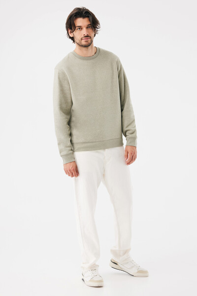 IQONIQ Torla recycled cotton crew neck - Light Heather Green / M