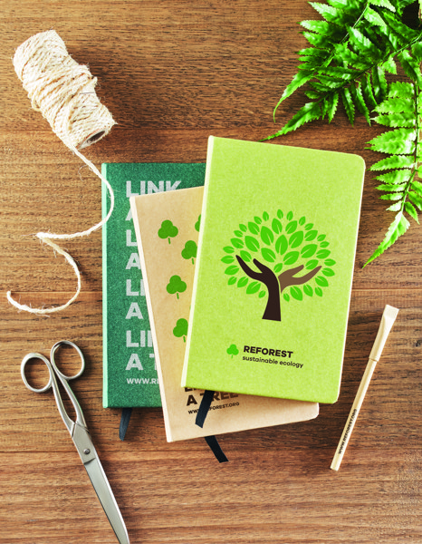 A5 recycled page notebook Grow - Lime