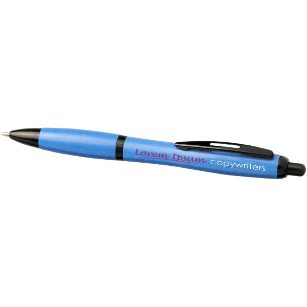 Nash kuličkové pero z pšeničné slámy s černou špičkou - Světle modrá