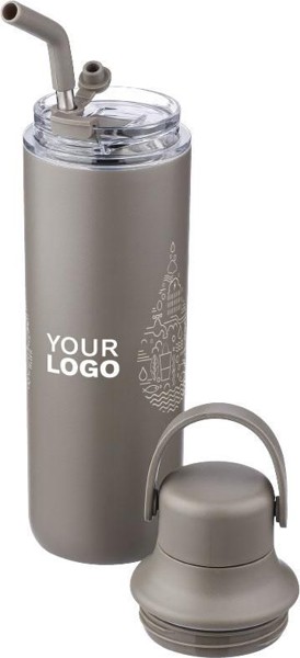 Garrafa de aço inoxidável com parede dupla (500 ml) Omari - cinza chumbo