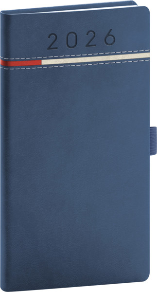 Notique Kapesní Diář Tomy 2027, Modro-Červený, 9 x 15,5 cm