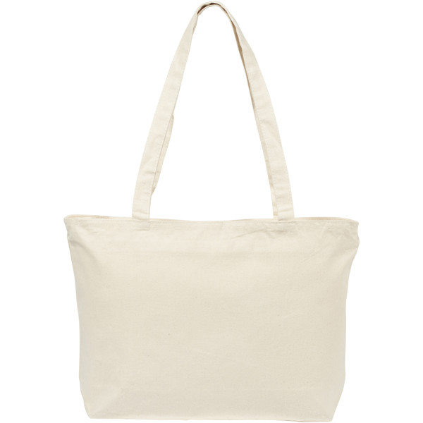 Ningbo 320 g/m² zippered cotton tote bag 15L