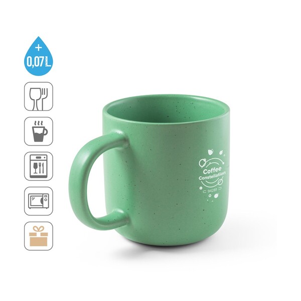 COFFEE CONSTELLATION. Ceramic coffee mug 75 mL - Pastel White