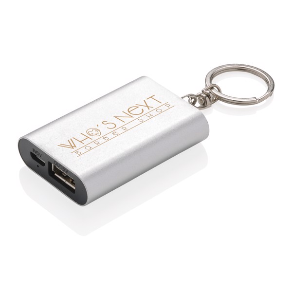 1.000 mAh Schlüsselanhänger Powerbank - Grau