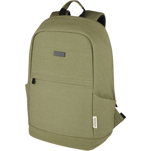 Sac à dos anti-vol pour ordinateur portable Joey de 18 L en toile recyclée GRS 15,6 pouces - Olive