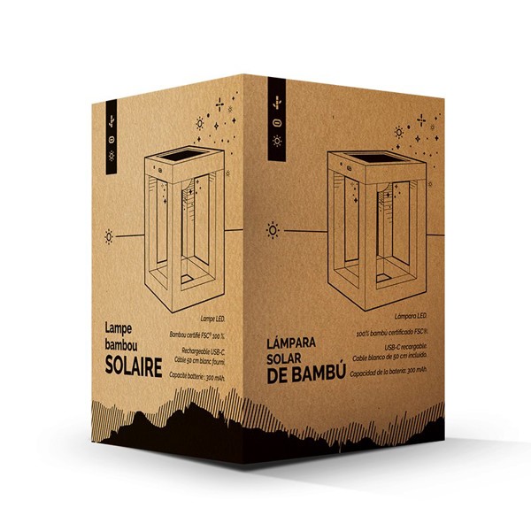 LAMPE SOLAIRE EN BAMBOU