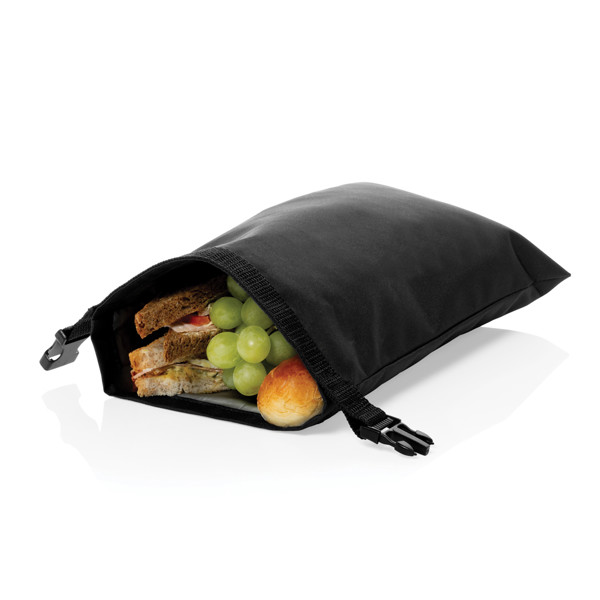 Snackstrap  AWARE™ RPET– skladateľná desiatová taška 30x20CM - Čierna