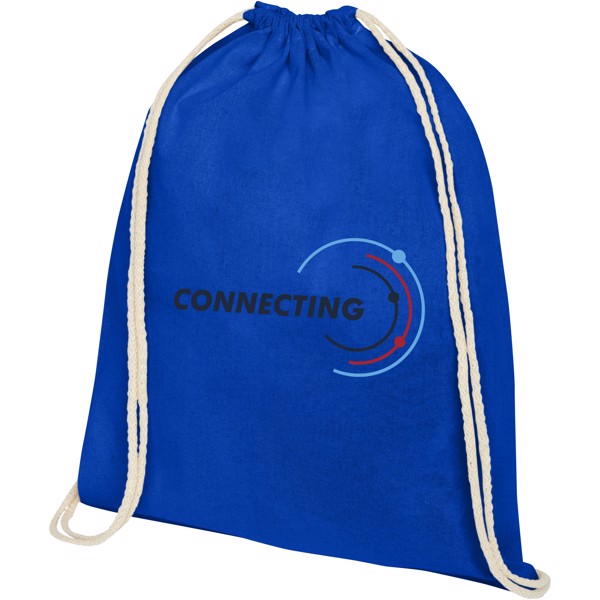 Sac à dos Oregon en coton de 140 g/m² avec cordon de serrage 5L - Bleu royal