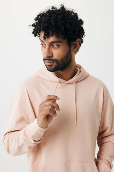 Iqoniq Rila lightweight recycled cotton hoodie - Peach Nectar / L