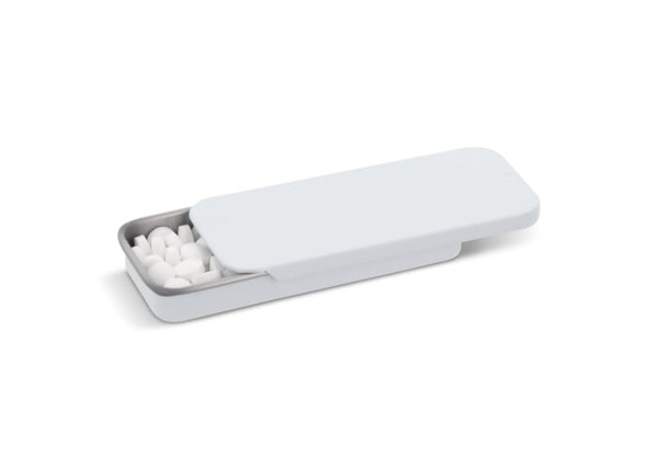 Mini sliding tin peppermint box - White